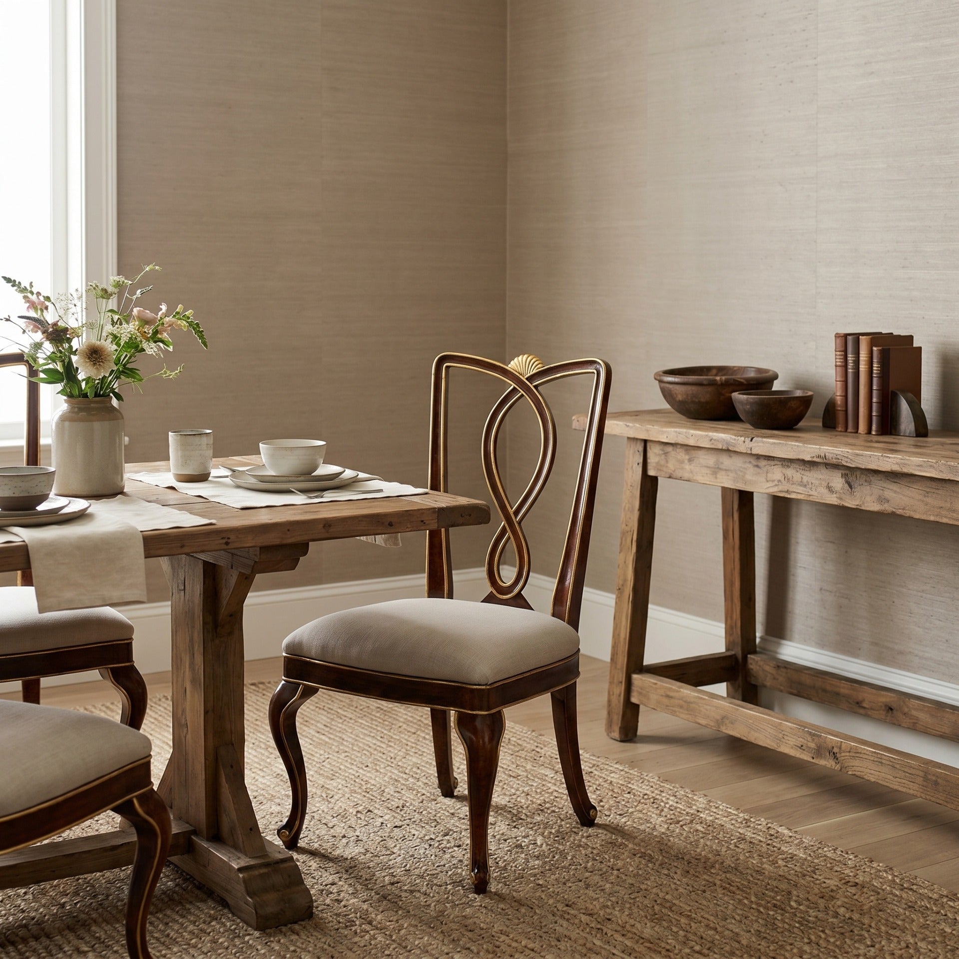 Jonathan Charles Dining Chair Biedermeier in Mahogany - Shambala
