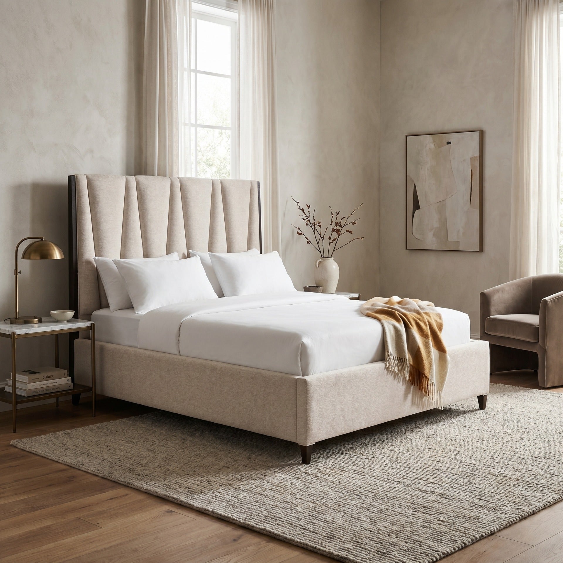 Jonathan Charles Geometric King Upholstered BedÊ