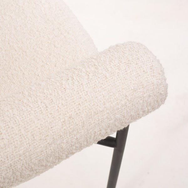 Tommy Franks Alita Dining Chair - Chex Polar Bouclé