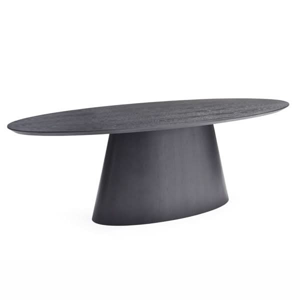 Tommy Franks Tavamo Oval Dining Table in Black Oak   Nicholas John Interiors