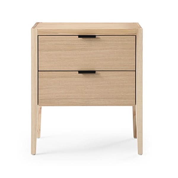 Tommy Franks Grafiato Bedside Table - Two Drawer   Nicholas John Interiors