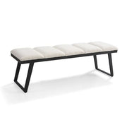 Tommy Franks Ponce Bench - Chex Polar Bouclé   Nicholas John Interiors