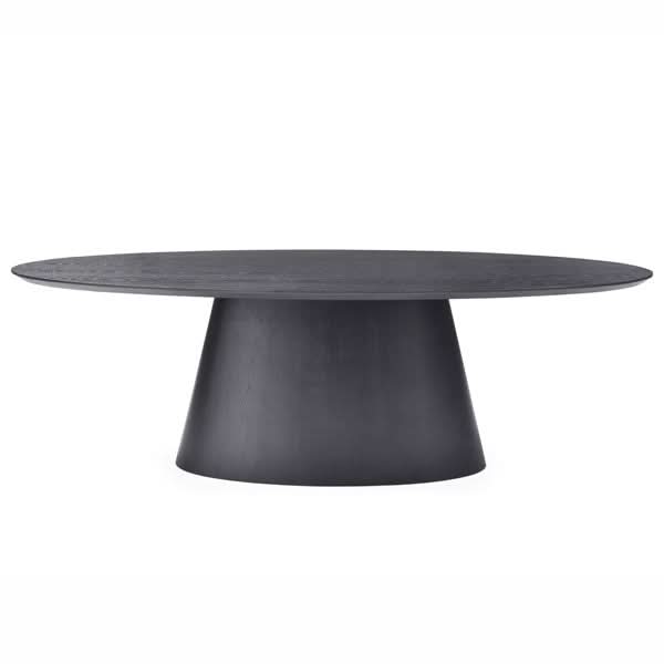 Tommy Franks Tavamo Oval Dining Table in Black Oak   Nicholas John Interiors