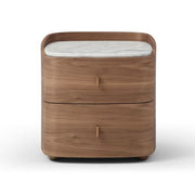 Tommy Franks Vertu Bedside Table - Walnut   Nicholas John Interiors