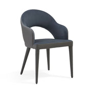 Tommy Franks Jiva Dining Chair - Nappa Midnight Blue & Grey   Nicholas John Interiors