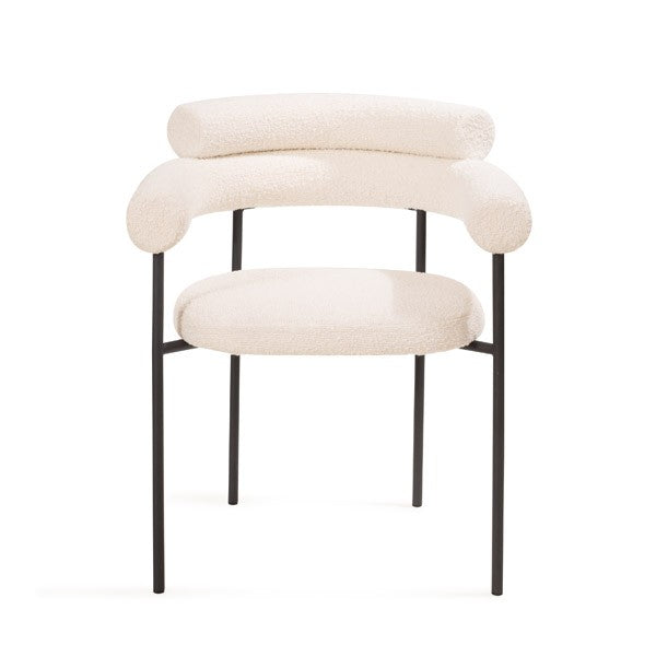 Tommy Franks Alita Dining Chair - Chex Polar Bouclé