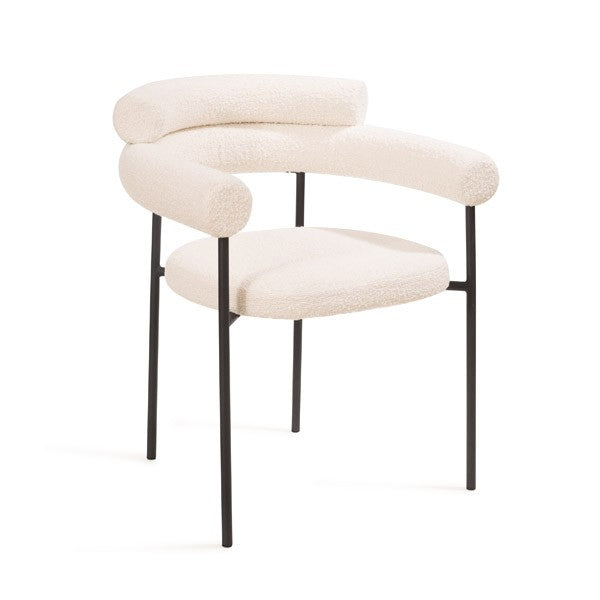 Tommy Franks Alita Dining Chair - Chex Polar Bouclé