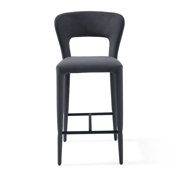 Tommy Franks Pari I Bar Stool - Luxe Cinder Grey   Nicholas John Interiors