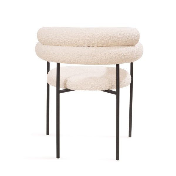 Tommy Franks Alita Dining Chair - Chex Polar Bouclé