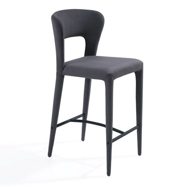 Tommy Franks Pari I Bar Stool - Luxe Cinder Grey   Nicholas John Interiors