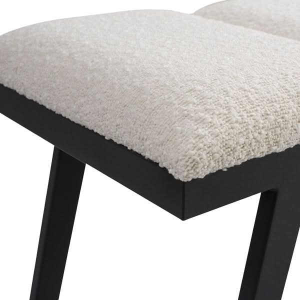 Tommy Franks Ponce Bench - Chex Polar Bouclé   Nicholas John Interiors