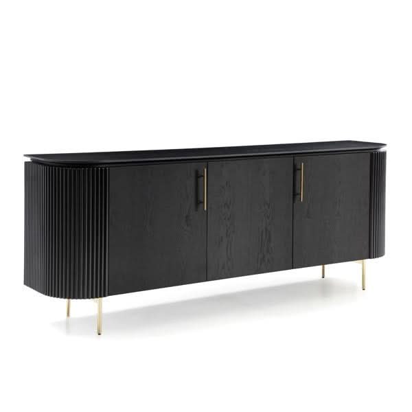 Tommy Franks Lantine Buffet in Black Oak & Brass   Nicholas John Interiors