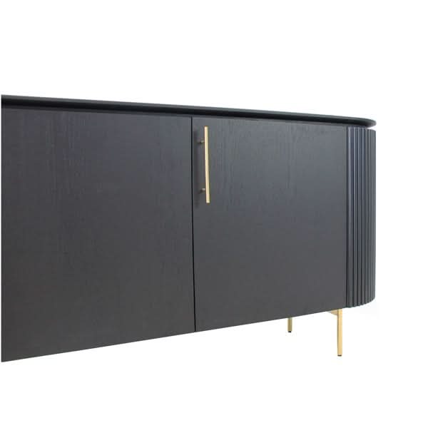 Tommy Franks Lantine Buffet in Black Oak & Brass   Nicholas John Interiors