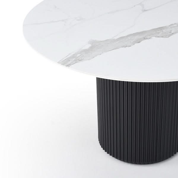 Tommy Franks Lantine Marble 120 Dining Table   Nicholas John Interiors