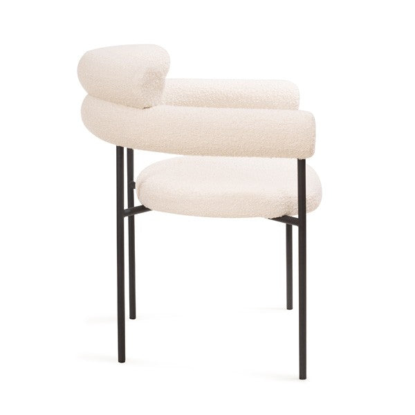 Tommy Franks Alita Dining Chair - Chex Polar Bouclé