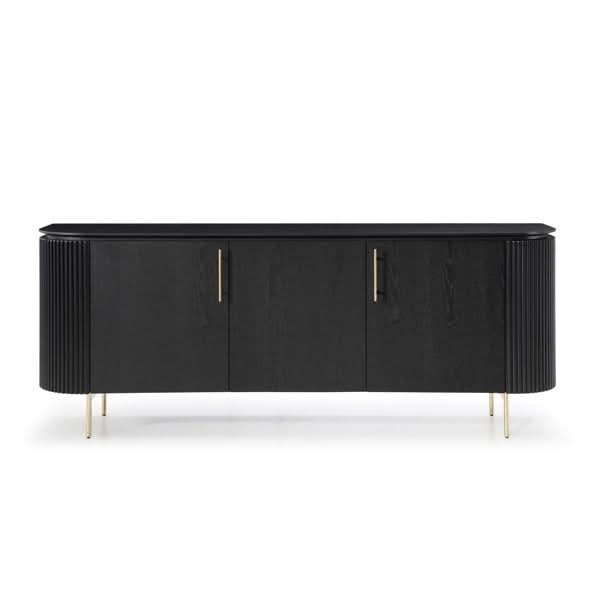 Tommy Franks Lantine Buffet in Black Oak & Brass   Nicholas John Interiors