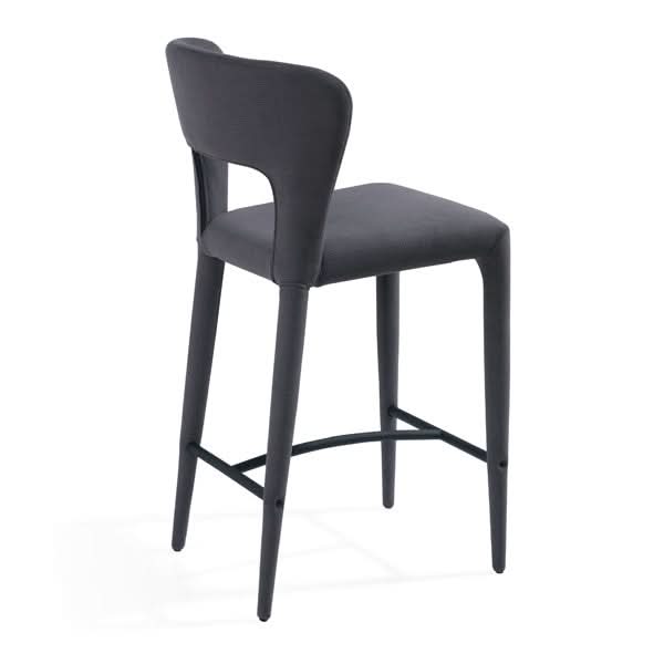 Tommy Franks Pari I Bar Stool - Luxe Cinder Grey   Nicholas John Interiors