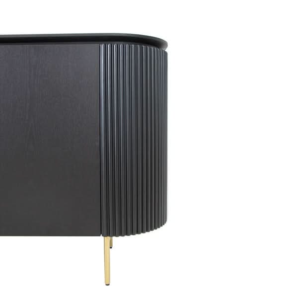 Tommy Franks Lantine Buffet in Black Oak & Brass   Nicholas John Interiors