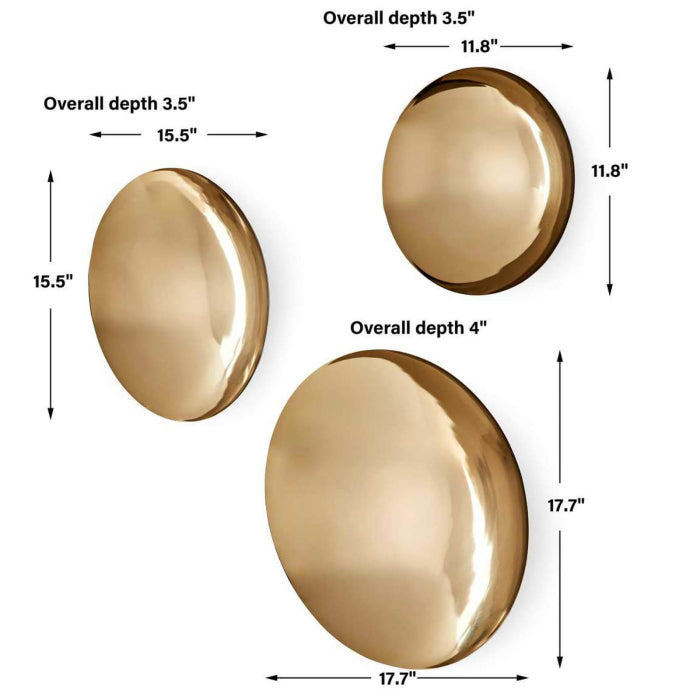 Uttermost Golden Bowls Metal Wall Decor - Set of 3