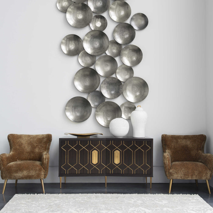 Uttermost Aitana Metal Wall-Mounted Bowls in Silver - Set of 3