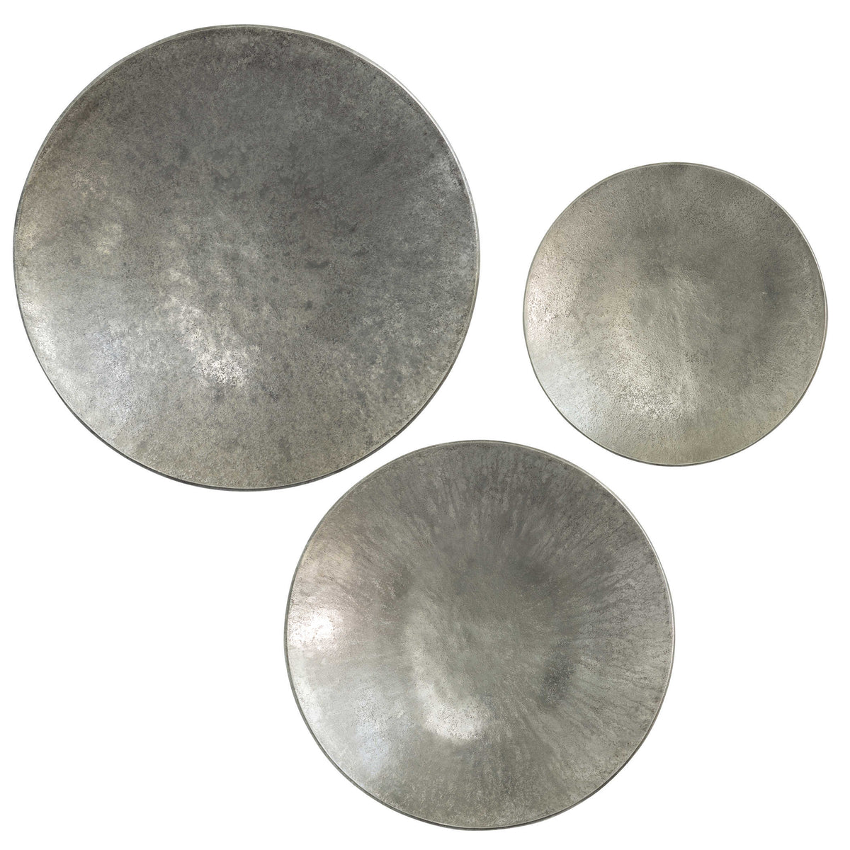 Aitana Metal Wall-Mounted Bowls in Silver - Set of 3