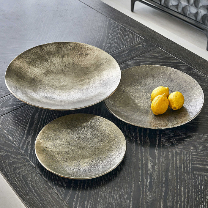 Uttermost Aitana Metal Wall-Mounted Bowls in Silver - Set of 3