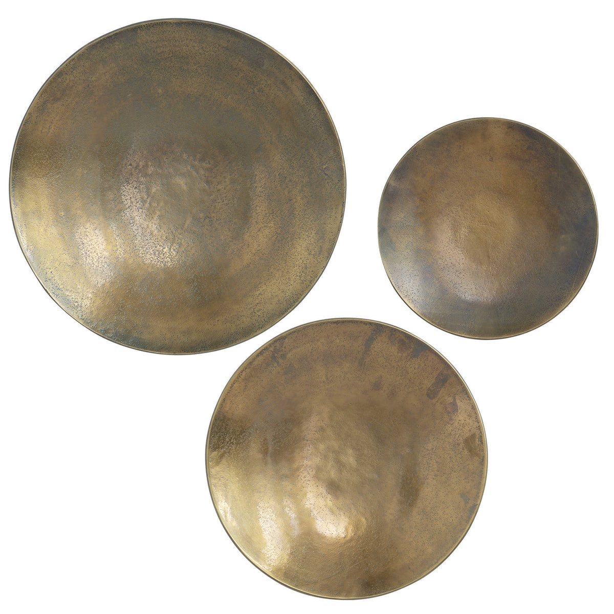 Aitana Wall-Mounted Bowls in Antique Brass - Set of 3