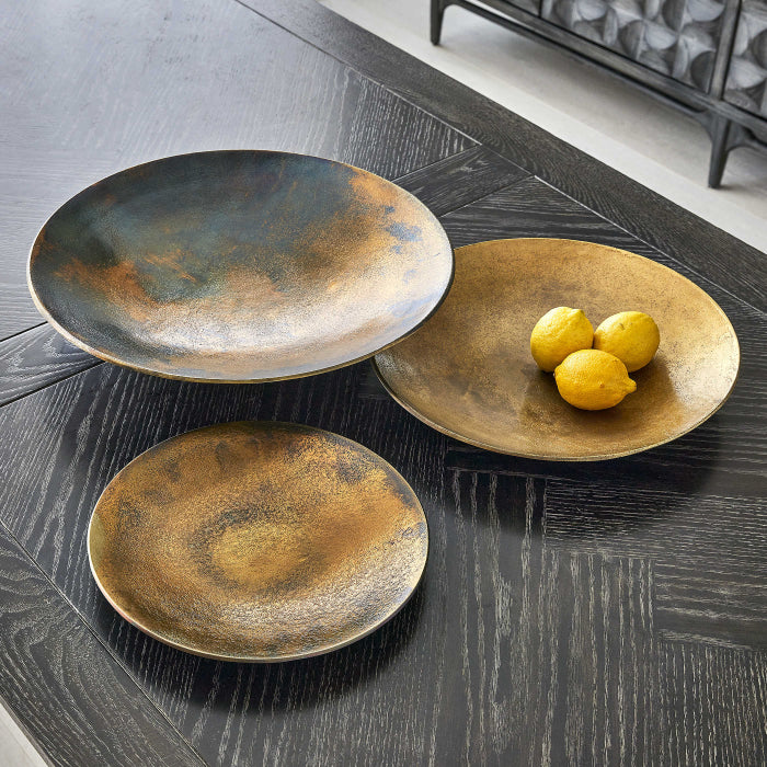 Uttermost Aitana Wall-Mounted Bowls in Antique Brass - Set of 3