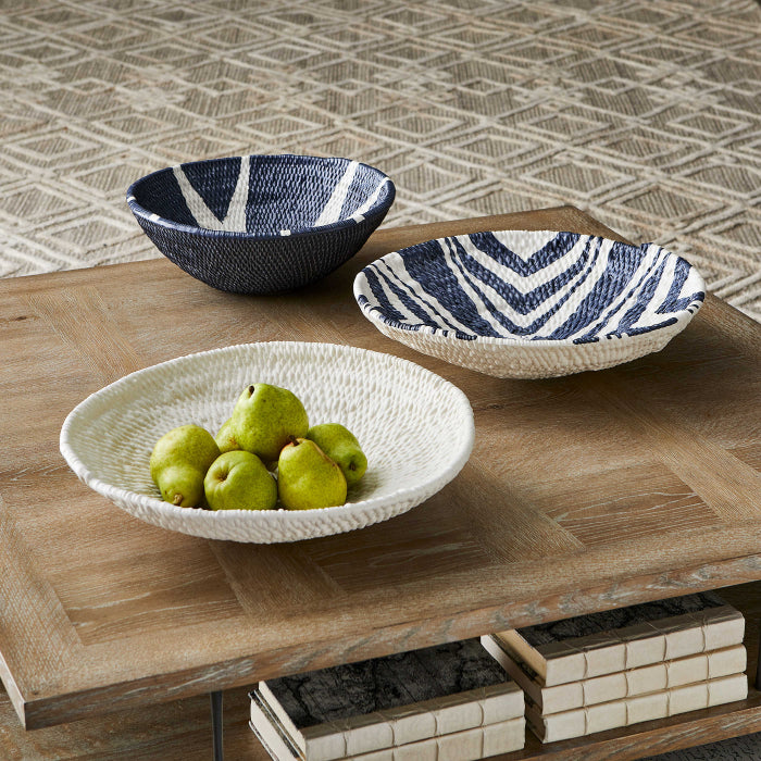 Uttermost Black Label Legacy Basket Wall-mounted Ceramic Bowl in White