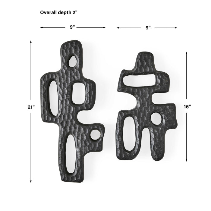 Uttermost Chiseled Silhouette Wall Sculptures, Set of 2