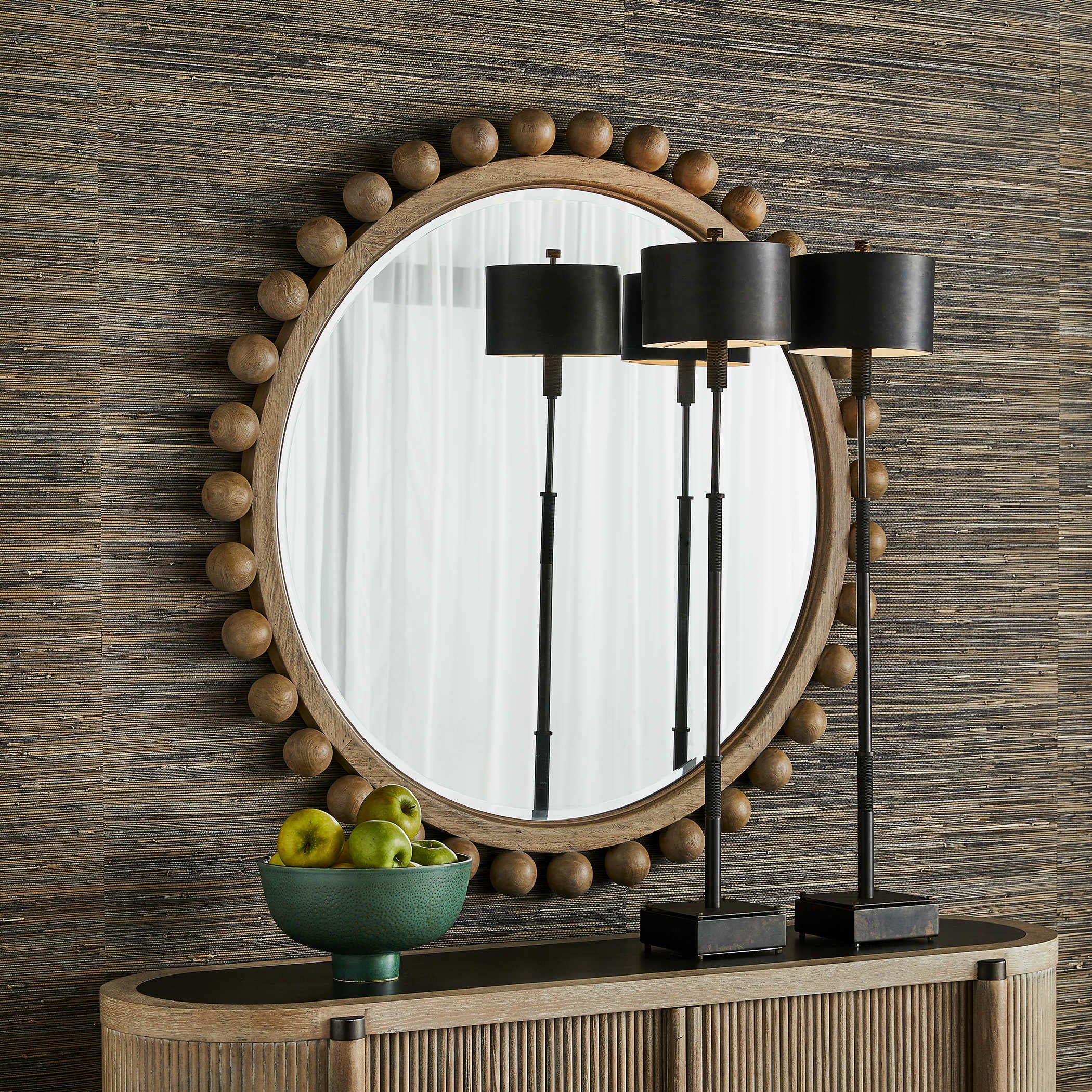 Uttermost Brianza Round Mirror - Natural