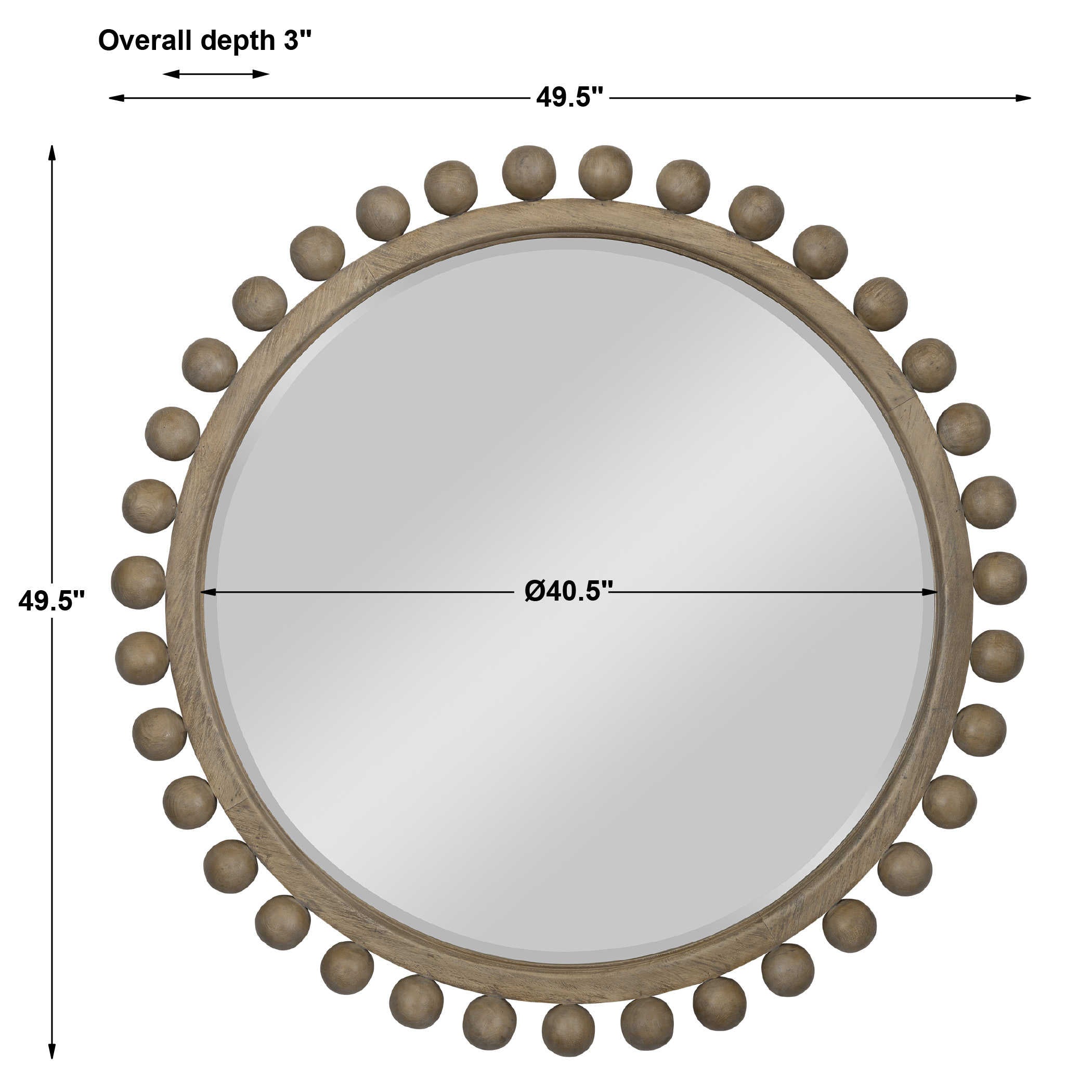 Uttermost Brianza Round Mirror - Natural