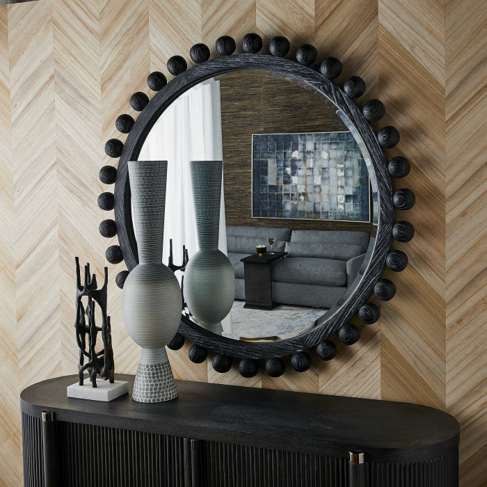 Uttermost Brianza Round Mirror - 50 Ebony
