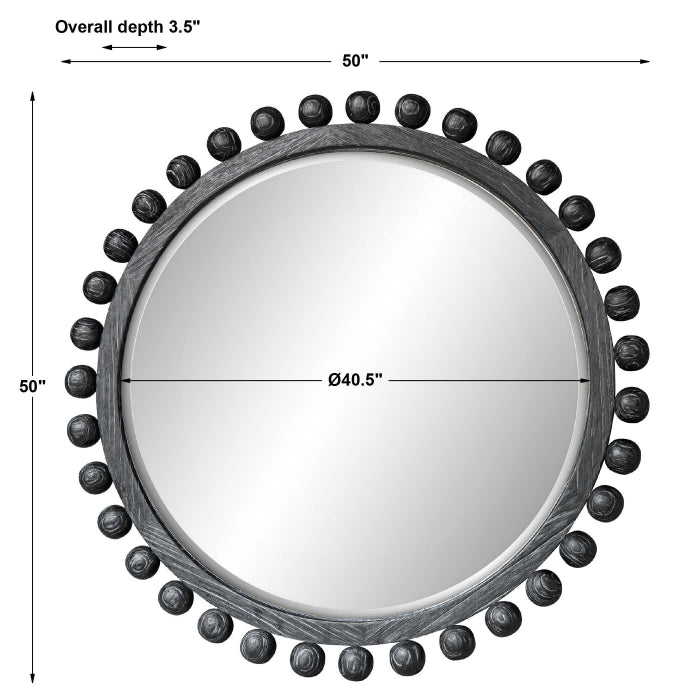 Uttermost Brianza Round Mirror - 50 Ebony