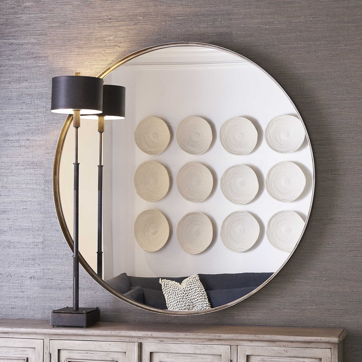 Uttermost Agoura Round Mirror - 48 Silver