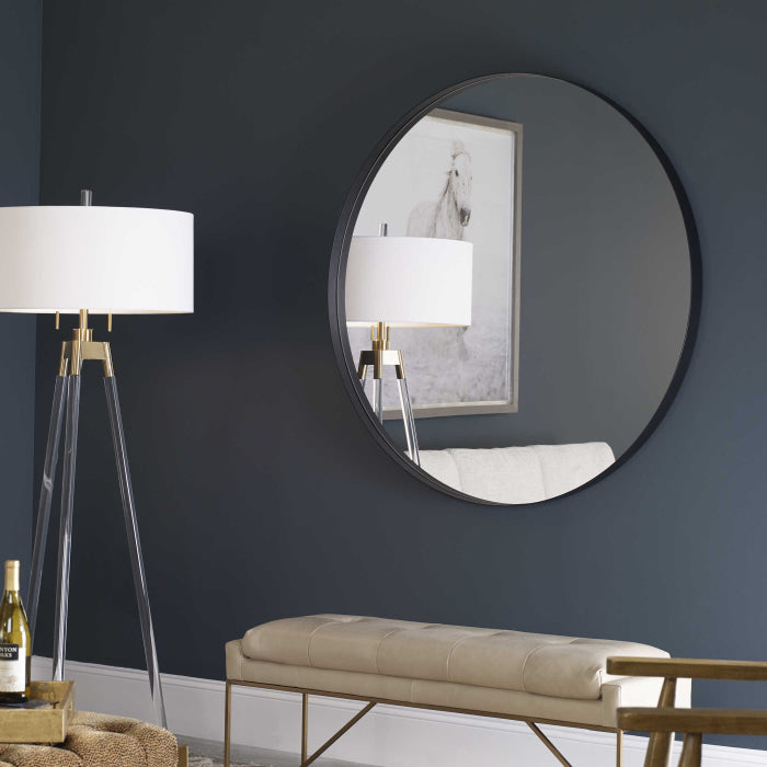 Uttermost Padria Round Mirror - Black