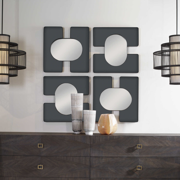 Uttermost Embrace Square Mirror in Smoke