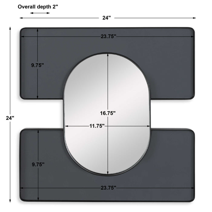 Uttermost Embrace Square Mirror in Smoke