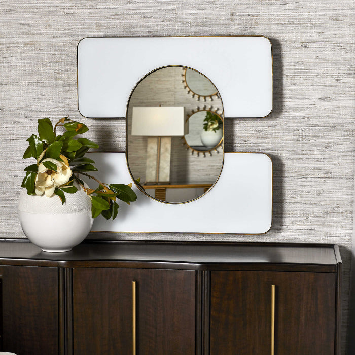 Uttermost Embrace Square Mirror in White