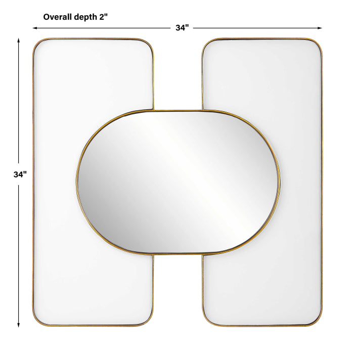 Uttermost Embrace Square Mirror in White