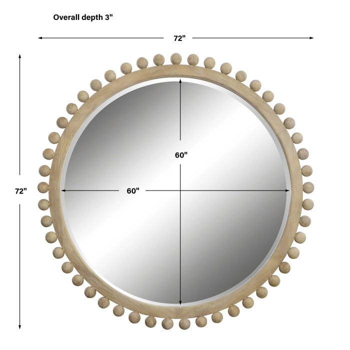 Uttermost Brianza Round Mirror - 72 Natural