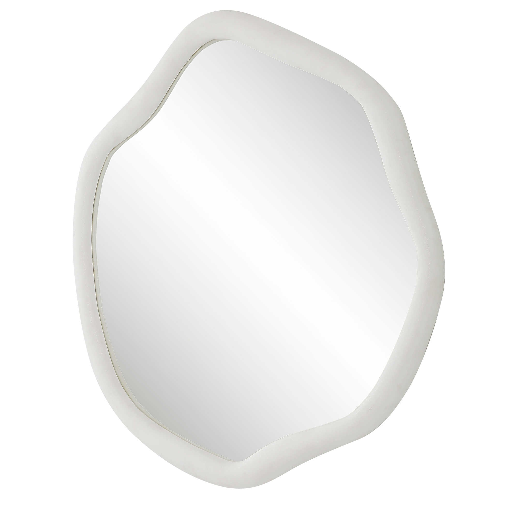 Uttermost Amorphic Mirror in Ivory Stone - Large
