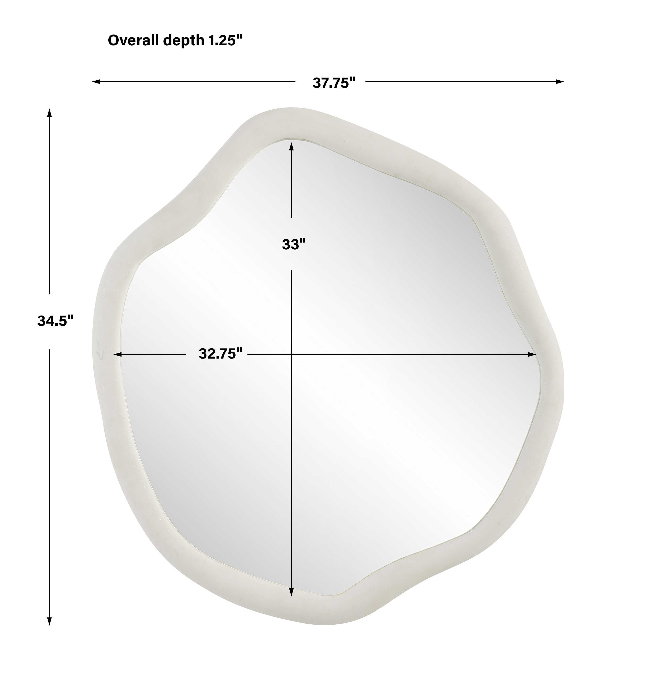 Uttermost Amorphic Mirror in Ivory Stone - Large