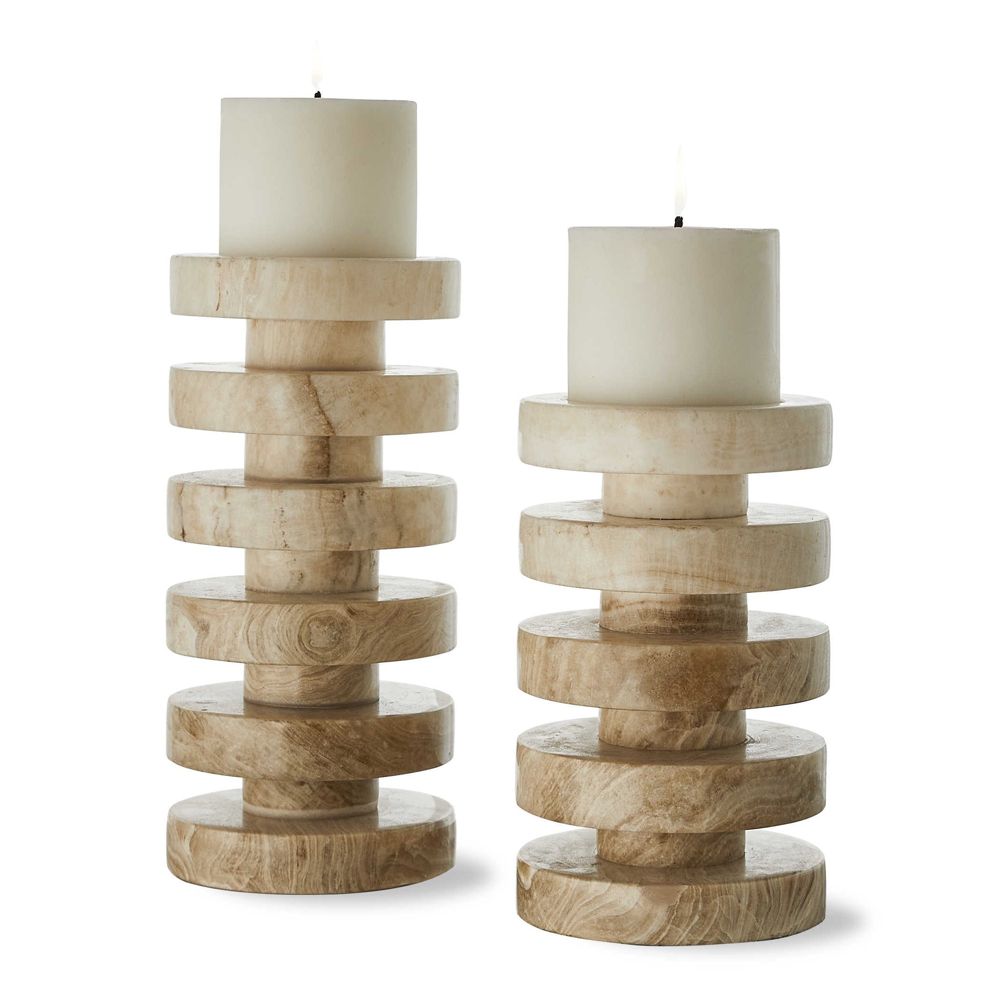 Emora Pillar Candleholders, Set of 2