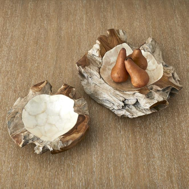Uttermost Pearl Basin, Wooden Bowls Set of 2