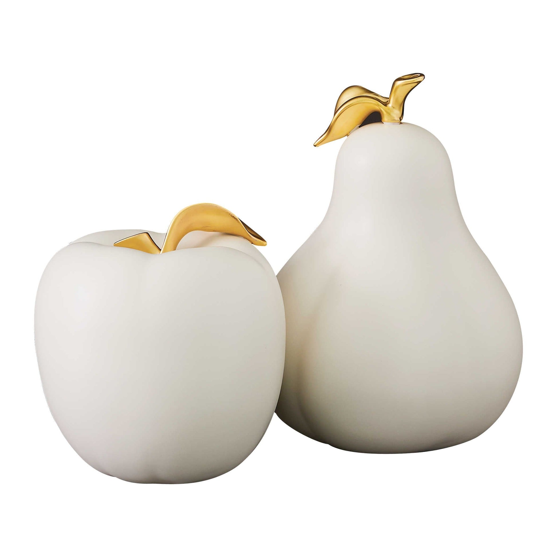 Apple and Pear Sculptures, Set of 2