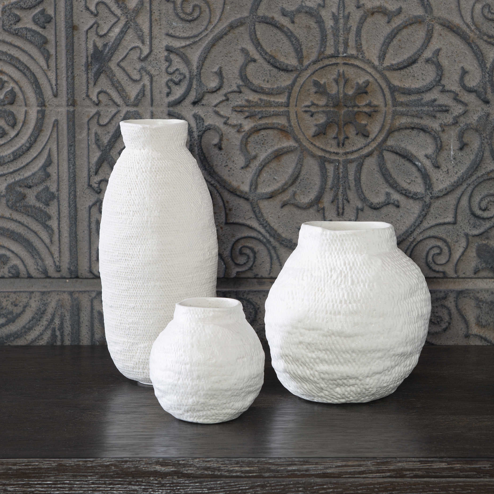 Uttermost Legacy Basket Vases, Set of 3