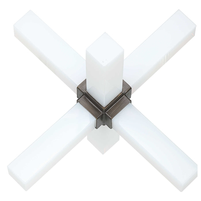Uttermost Double Cross Sculpture - Opaline Crystal