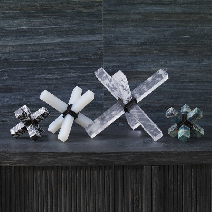 Uttermost Double Cross Sculpture - Faux Quartz Crystal