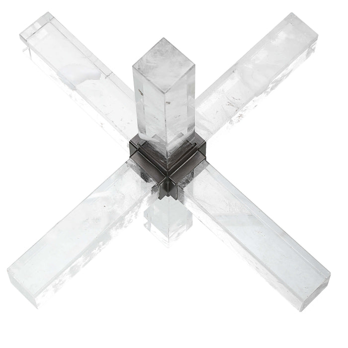 Uttermost Double Cross Sculpture - Faux Quartz Crystal